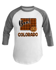 Colorado Map Boo Baseball Tee tile