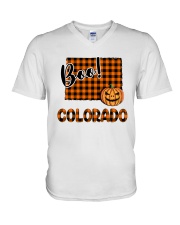 Colorado Map Boo V-Neck T-Shirt tile