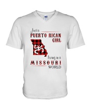 PUERTO RICAN GIRL LIVING IN MISSOURI WORLD V-Neck T-Shirt tile