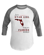 UTAH GIRL LIVING IN FLORIDA WORLD Baseball Tee thumbnail