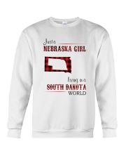 NEBRASKA GIRL LIVING IN SOUTH DAKOTA WORLD Crewneck Sweatshirt tile