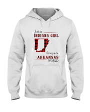 INDIANA GIRL LIVING IN ARKANSAS WORLD Hooded Sweatshirt tile