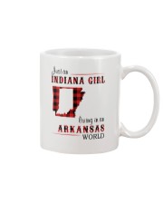 INDIANA GIRL LIVING IN ARKANSAS WORLD Mug tile