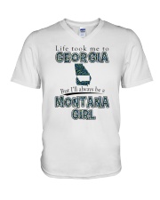MONTANA GIRL LIFE TOOK TO GEORGIA V-Neck T-Shirt tile
