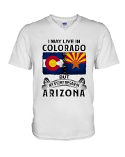 LIVE IN COLORADO BEGAN IN ARIZONA V-Neck T-Shirt thumbnail