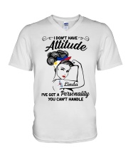 Custom Name Filipino I Don't Have Attitude V-Neck T-Shirt tile