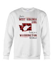 WEST VIRGINIA GIRL LIVING IN WASHINGTON WORLD Crewneck Sweatshirt thumbnail