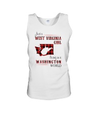 WEST VIRGINIA GIRL LIVING IN WASHINGTON WORLD Unisex Tank thumbnail
