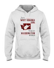 WEST VIRGINIA GIRL LIVING IN WASHINGTON WORLD Hooded Sweatshirt thumbnail
