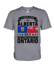LIVE IN ALBERTA MY STORY BEGAN IN ONTARIO V-Neck T-Shirt thumbnail