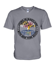 LIVING IN MARYLAND WITH NEW YORK ROOTS V-Neck T-Shirt thumbnail