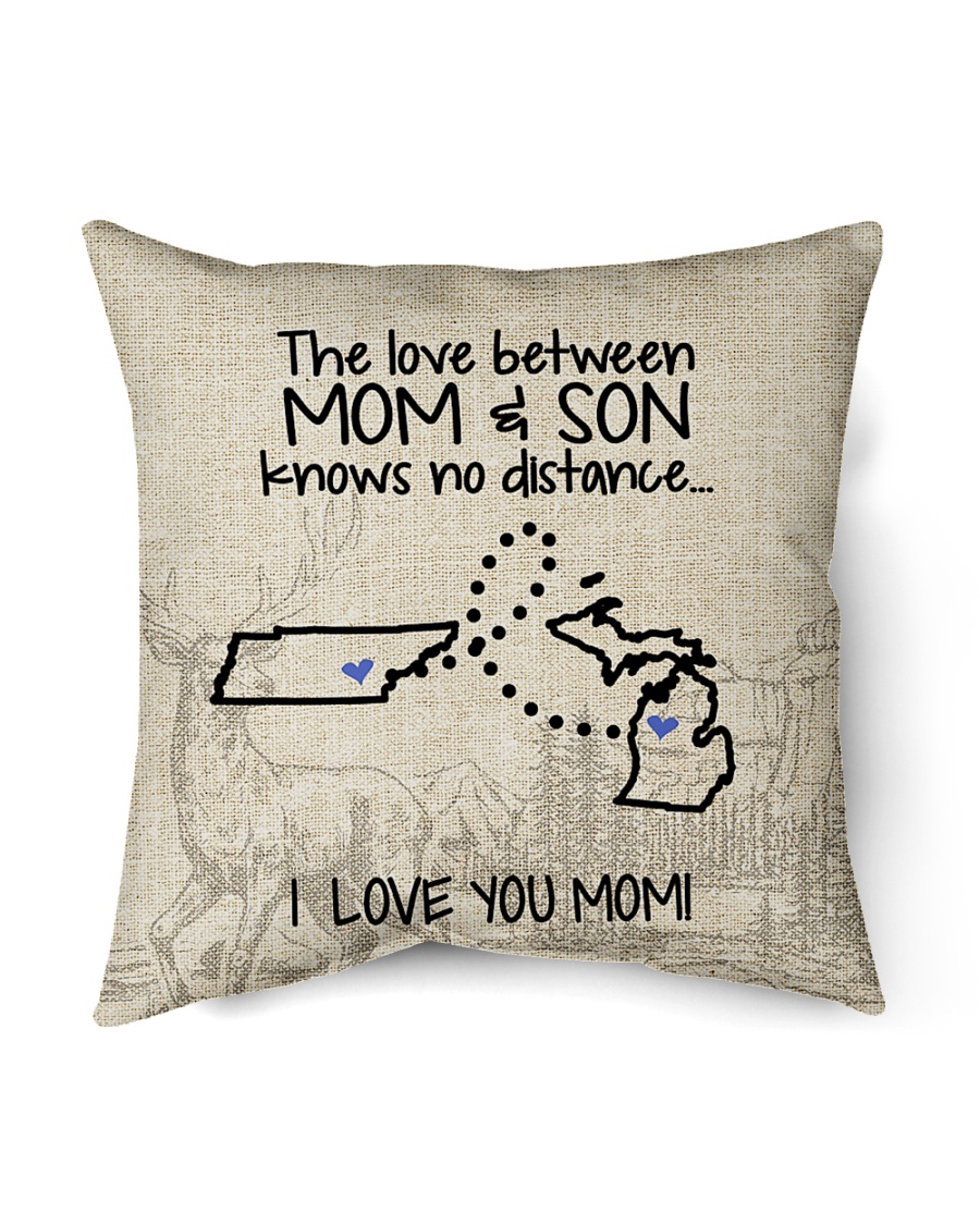 MICHIGAN TENNESSEE THE LOVE MOM AND SON Indoor Pillow - 16” x 16”