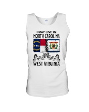 LIVE IN NORTH CAROLINA BEGAN IN WEST VIRGINIA Unisex Tank thumbnail