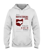 NORTH CAROLINA GIRL LIVING IN OHIO WORLD Hooded Sweatshirt tile