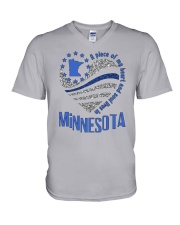 A PIECE OF MY HEART AND SOUL LIVES IN MINNESOTA V-Neck T-Shirt tile