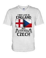 LIVE IN ENGLAND BEGAN IN CZECH V-Neck T-Shirt thumbnail