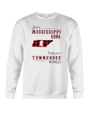 MISSISSIPPI GIRL LIVING IN TENNESSEE WORLD Crewneck Sweatshirt tile