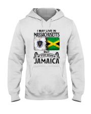 LIVE IN MASSACHUSETTS BEGAN IN JAMAICA Hooded Sweatshirt tile