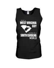 JUST A WEST VIRGINIA GUY LIVING IN SC WORLD Unisex Tank thumbnail