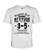 Peruvian Girl I Need 3-5 Business Days To Fix My Face V-Neck T-Shirt tile