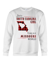SOUTH CAROLINA GIRL LIVING IN MISSOURI WORLD Crewneck Sweatshirt thumbnail