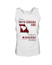 SOUTH CAROLINA GIRL LIVING IN MISSOURI WORLD Unisex Tank thumbnail
