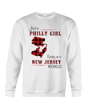 PHILLY GIRL LIVING IN NEW JERSEY WORLD Crewneck Sweatshirt thumbnail