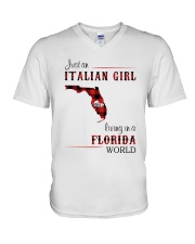 ITALIAN GIRL LIVING IN FLORIDA WORLD V-Neck T-Shirt tile