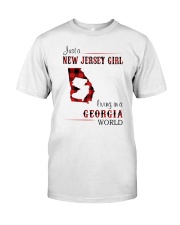 JERSEY GIRL LIVING IN GEORGIA WORLD Classic T-Shirt front