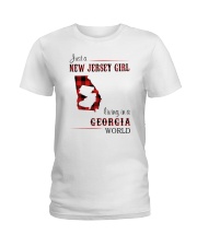 JERSEY GIRL LIVING IN GEORGIA WORLD Ladies T-Shirt tile