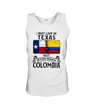 LIVE IN TEXAS BEGAN IN COLOMBIA Unisex Tank tile