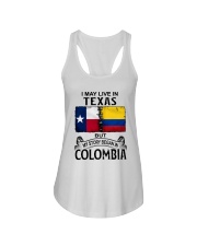 LIVE IN TEXAS BEGAN IN COLOMBIA Ladies Flowy Tank tile