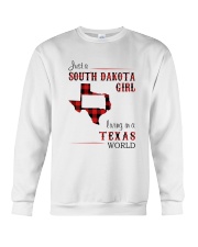 SOUTH DAKOTA GIRL LIVING IN TEXAS WORLD Crewneck Sweatshirt tile