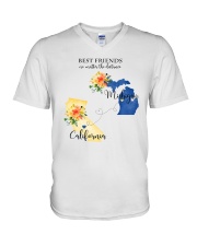 MICHIGAN CALIFORNIA BEST FRIENDS V-Neck T-Shirt thumbnail