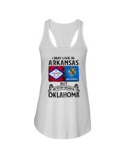 LIVE IN ARKANSAS BEGAN IN OKLAHOMA Ladies Flowy Tank thumbnail