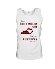 SOUTH CAROLINA GIRL LIVING IN KENTUCKY WORLD Unisex Tank thumbnail
