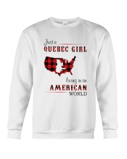 QUEBEC GIRL LIVING IN AMERICAN WORLD Crewneck Sweatshirt tile