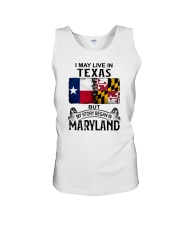 LIVE IN TEXAS BUT MY STORY BEGAN IN MARYLAND Unisex Tank tile