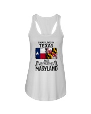 LIVE IN TEXAS BUT MY STORY BEGAN IN MARYLAND Ladies Flowy Tank tile