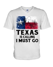 Texas Is Calling And I Must Go V-Neck T-Shirt tile