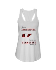 ARKANSAS GIRL LIVING IN TENNESSEE WORLD Ladies Flowy Tank thumbnail