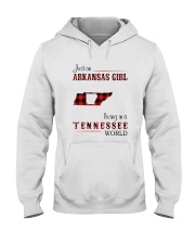 ARKANSAS GIRL LIVING IN TENNESSEE WORLD Hooded Sweatshirt thumbnail
