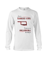 KANSAS GIRL LIVING IN OKLAHOMA WORLD Long Sleeve Tee tile