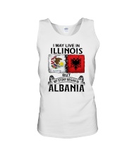 LIVE IN ILLINOIS BEGAN IN ALBANIA Unisex Tank tile