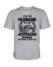 I'M THE HUSBAND OF AN AUSTRALIAN WOMAN V-Neck T-Shirt thumbnail