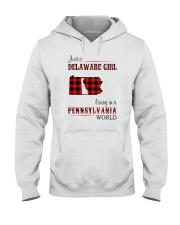 DELAWARE GIRL LIVING IN PENNSYLVANIA WORLD Hooded Sweatshirt thumbnail