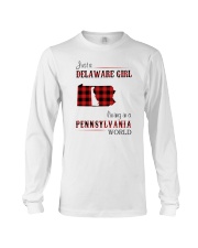 DELAWARE GIRL LIVING IN PENNSYLVANIA WORLD Long Sleeve Tee thumbnail