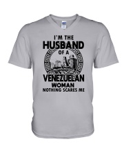I'M THE HUSBAND OF A VENEZUELAN WOMAN V-Neck T-Shirt tile