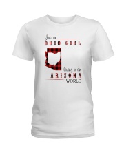 OHIO GIRL LIVING IN ARIZONA WORLD Ladies T-Shirt thumbnail