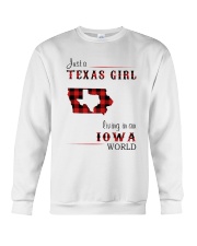 TEXAS GIRL LIVING IN IOWA WORLD Crewneck Sweatshirt thumbnail
